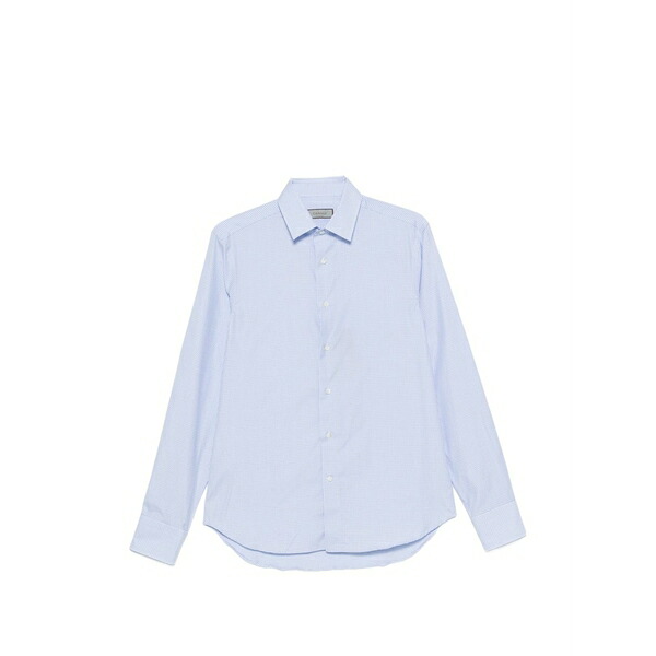 カナーリ メンズ ティーシャツ トップス Gingham-check shirt Blue