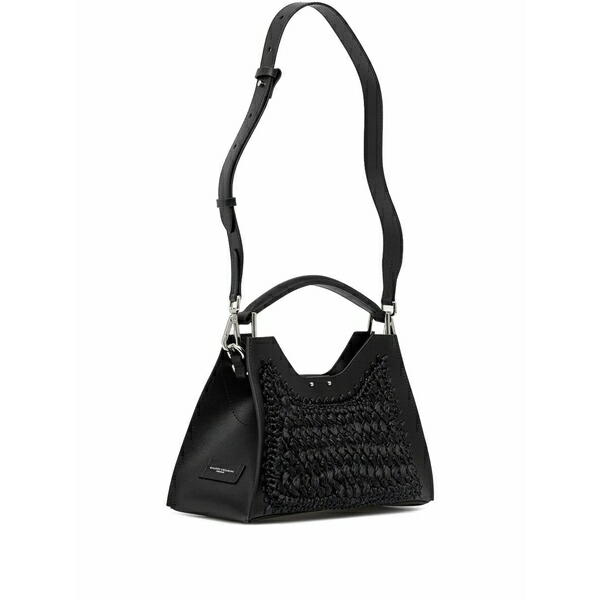 ジャンニ・キアリーニ レディース ショルダーバッグ 御徒面子 Woven-panel cross body bag Black