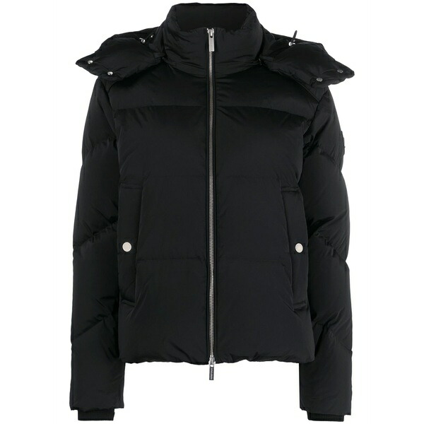 羊毛 金持ち レディース 上衣＆上衣 アウター Hooded puffer jacket Black