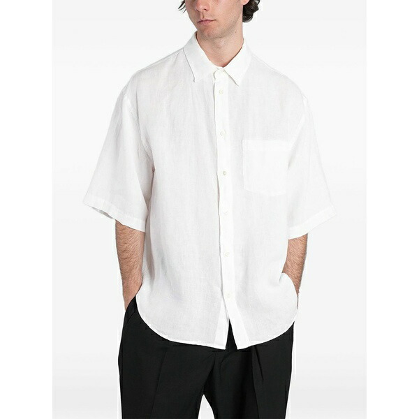 グリフォーニ メンズ プルオーバー トップス Short-sleeve chest-pocket shirt White