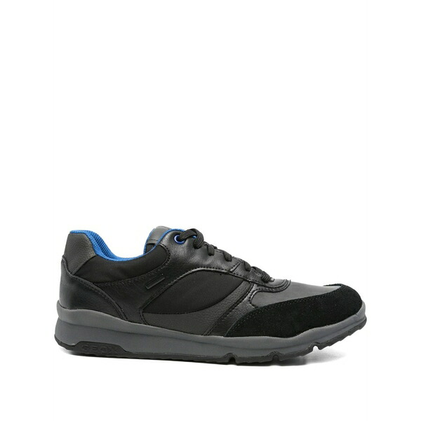 ジェオックス メンズ スニーカー シューズ Sandford leather panelled sneakers Black