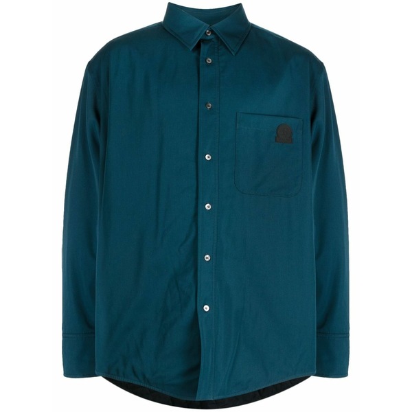 ランバン メンズ 上衣＆上衣 アウター Box-pleat long-sleeved shirt Blue