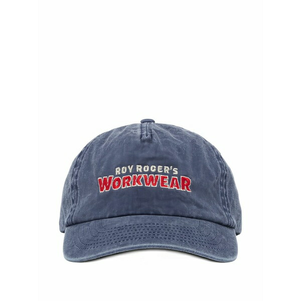 ロイロジャース メンズ かぶり笠 添え物 Logo-embroidered cotton baseball cap Blue