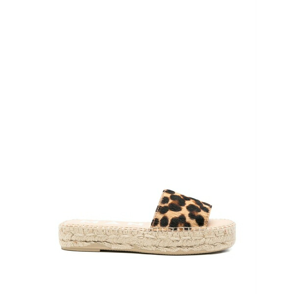 マネビ レディース サンダル シューズ Leopard-print espadrilles Neutrals
