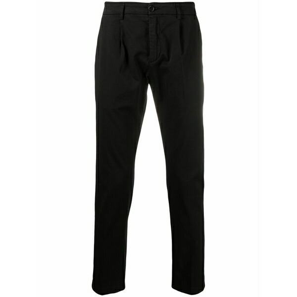 デパートメントファイブ メンズ 心地よいズボン下 ボトムス Cropped straight-leg trousers Black