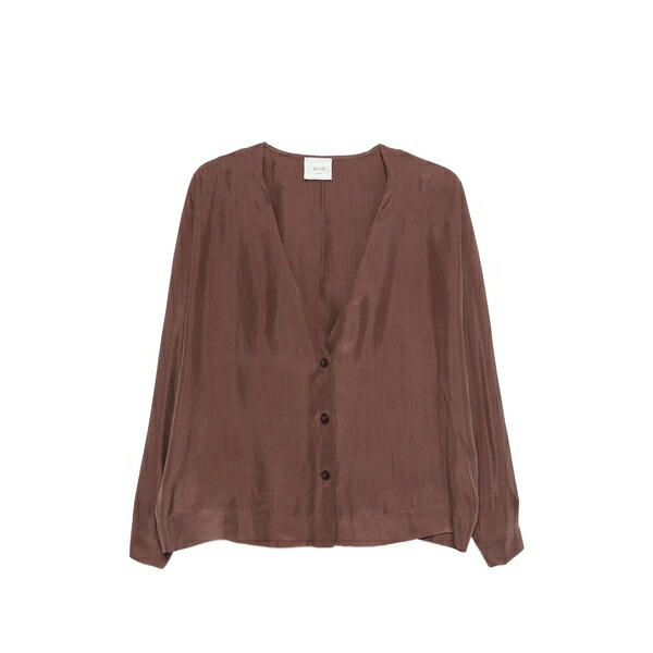 アリジ レディース 上衣＆上衣 アウター V-neck button jacket Brown