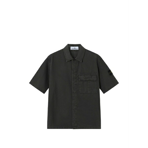 ストーンアイランド メンズ プルオーバー トップス Compass-badge short-sleeved shirt Grey