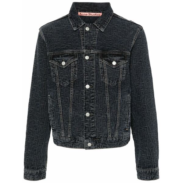 アクネ ストゥディオズ メンズ 上衣＆上衣 アウター Logo-embossed denim jacket Blue
