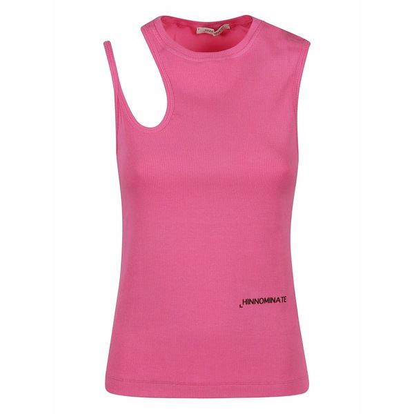 ヒノミネイト レディース カットソー トップス Cut-out ribbed top Pink