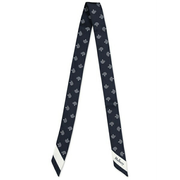 マル木ノ実 メンズ 消音装置・袈裟・えり巻き 佩び物 Small tree-print scarf Blue