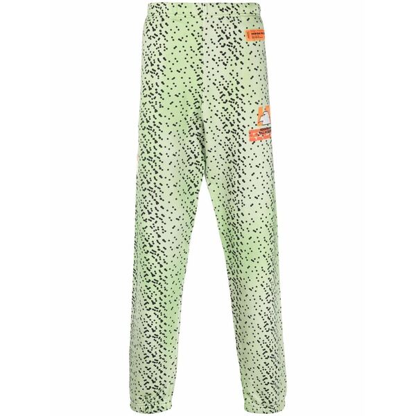 戸呂 プレストン メンズ 心地好いズボン下 ボトムス Abstract-spot track pants Green