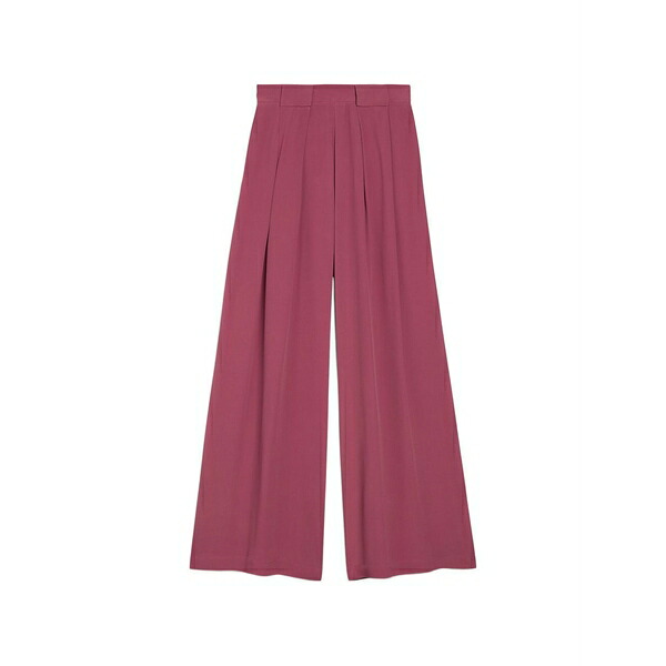 モモン レディース 心地よいズボン下 ボトムス Front pleats palazzo trousers Pink