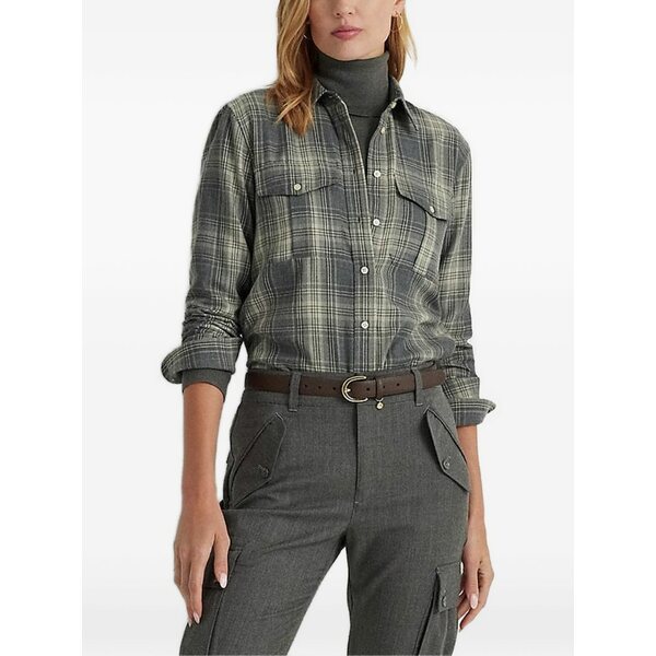 ラルフローレン レディース プルオーバー トップス Check-pattern shirt Grey