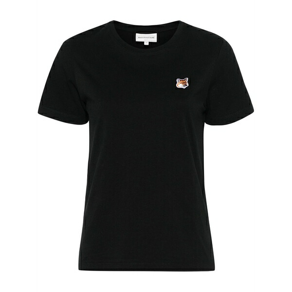 棲み家 狐狸 レディース プルオーバー トップス Fox-appliqu￡ t-shirt Black