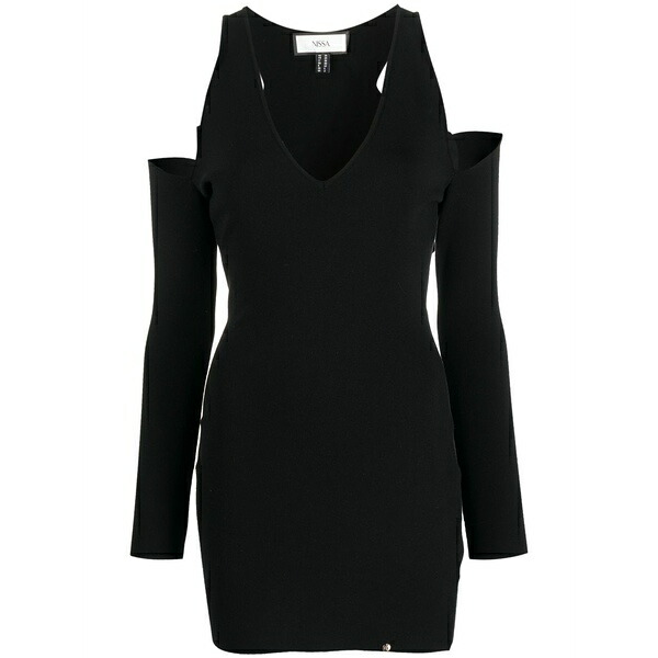 ニッサ レディース 衣裳 トップス Cold-shoulder mini dress Black