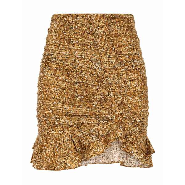 イザ呼びりん マラン レディース スコート ボトムス Mosaic ruffled skirt Gold