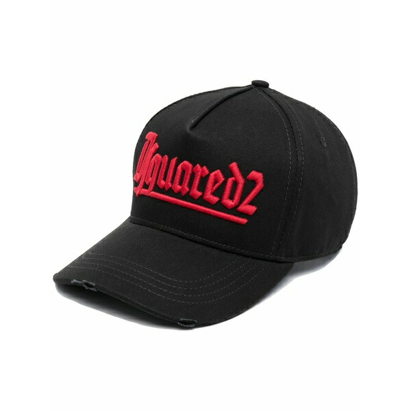 ディースクエアード メンズ 鳥打ち帽 付属物 Embroidered-logo baseball cap  Black