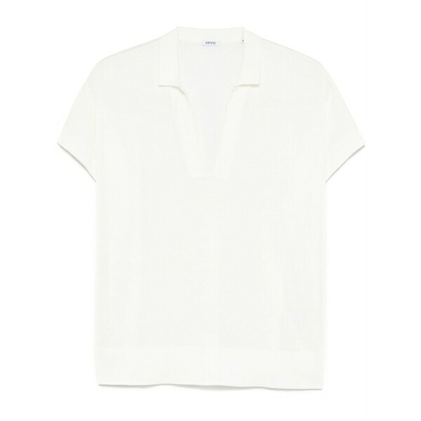 アスペジ レディース ティーシャツ トップス Fine-knit t-shirt White