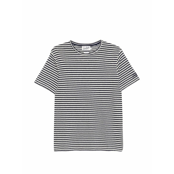 エムシーツーセイントバース メンズ ティーシャツ トップス Striped cotton t-shirt Blue