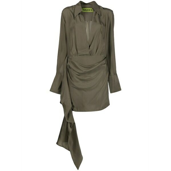 ゲージ81 レディース 衣裳 トップス Gravia long-sleeve silk minidress Green