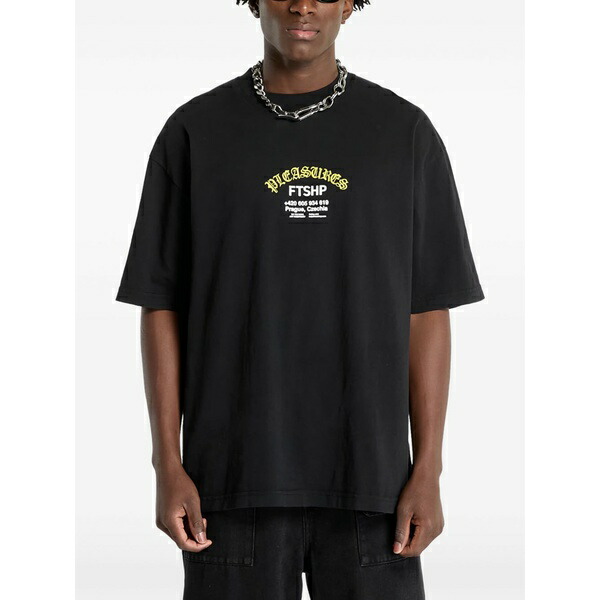 プレジャーズ メンズ ティーシャツ トップス Graphic-print t-shirt Black