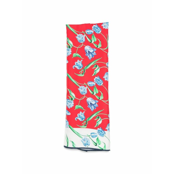 ケンゾー メンズ えり巻き・袈裟・えり巻き 付属物 Floral-print silk scarf Red