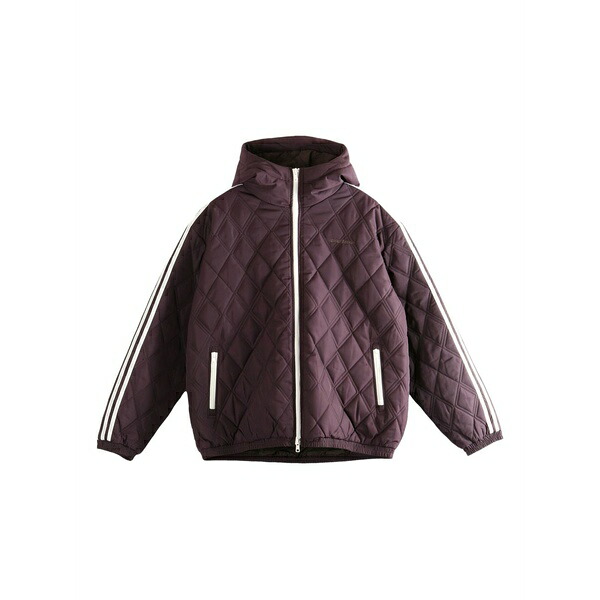 アディダス メンズ ジャケット&ブルゾン アウター Quilted hooded jacket Purple|asty