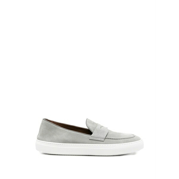 フラテッリ ロセッティ メンズ スリッポン・ローファー シューズ Suede penny loafers Grey