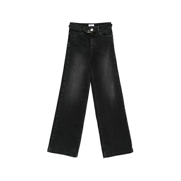 リュージョー レディース ジーンズズボン下 ボトムス Belt-loop pocket jeans Black