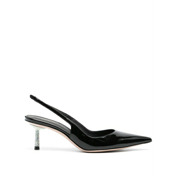 ル シラ レディース パンプス シューズ Bella 45mm patent-finish leather slingback pumps Black｜asty