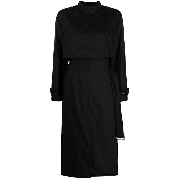 マルタンマルジェラ レディース ワンピース トップス Trench cotton midi dress Black｜asty