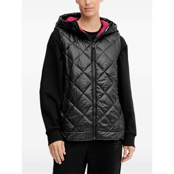 ダナ キャラン ニューヨーク州 レディース 上衣＆上衣 アウター Hooded quilted gilet Black レディースファッション-コート・ジャケット