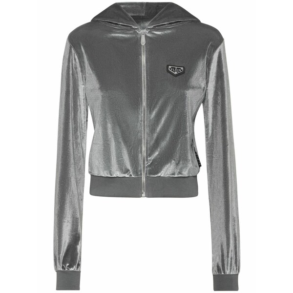 フィリップ飾り気の無い レディース パーカー・スウェットシャツ アウター Strass skull hoodie Grey