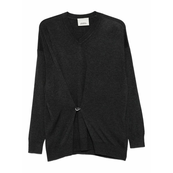 イザ呼びりん マラン レディース 編み物\u0026ティーシャツ アウター Chiraz v-neck ring-detail sweater  Grey