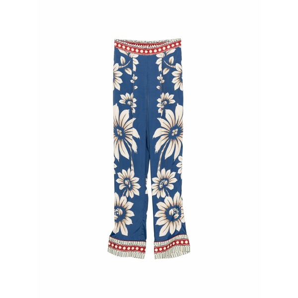 農園 リオ レディース 心地好いズボン下 ボトムス Luna floral trousers Blue