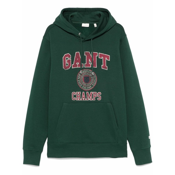 ガント メンズ パーカー・スウェットシャツ アウター Logo-print hoodie Green