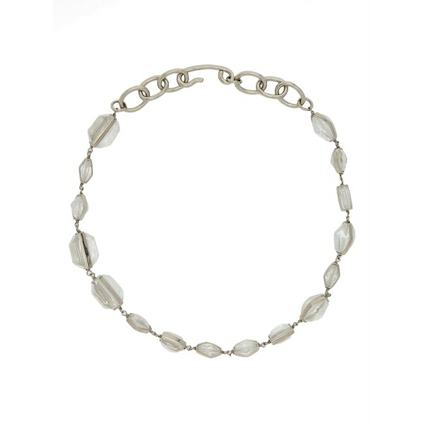 ジル・サンダー レディース ネックレス・チョーカー・ペンダントトップ アクセサリー Stone-embellished chain necklace Silver｜asty