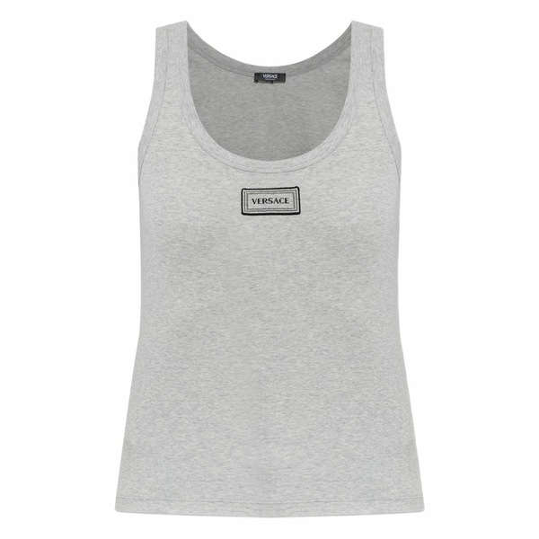 ヴェルサーチ レディース Tシャツ トップス Label t-shirt Grey｜asty