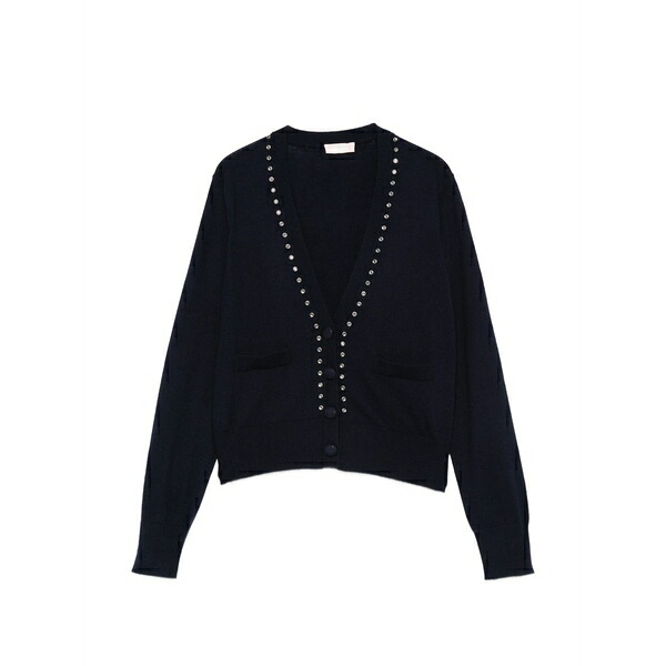 リュージョー レディース ジレー アウター Crystal-embellished cardigan Blue