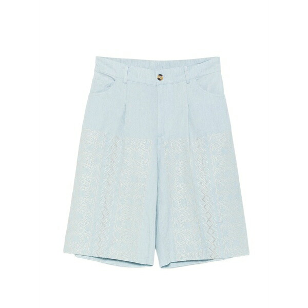 セミクチュール レディース カジュアルパンツ ボトムス Zelda embroidered cotton shorts Blue