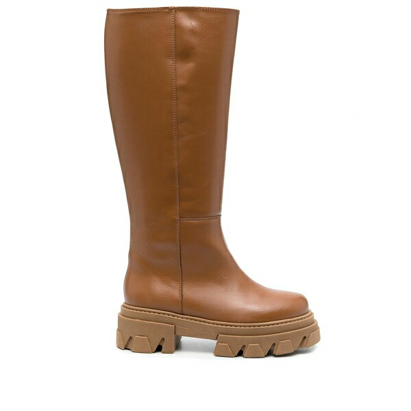 アロハス レディース ブーツ シューズ Katiuska leather knee-high boots  Brown