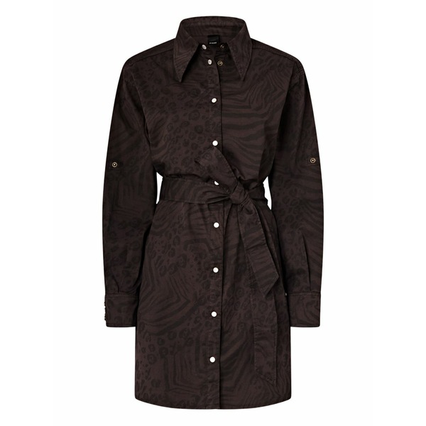 ピンコ レディース 衣装 トップス Animal-print belted MIDI dress Brown レディースファッション-スーツ・セットアップ-ワンピーススーツ