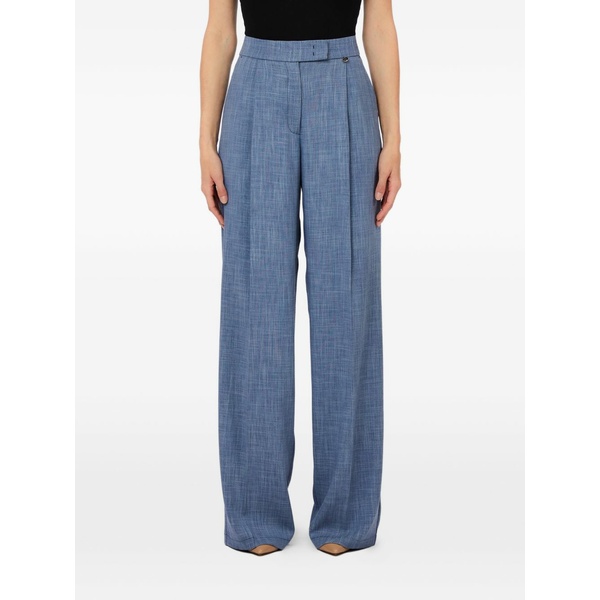 リュージョー レディース 心地好いズボン下 ボトムス Pleated trousers Blue