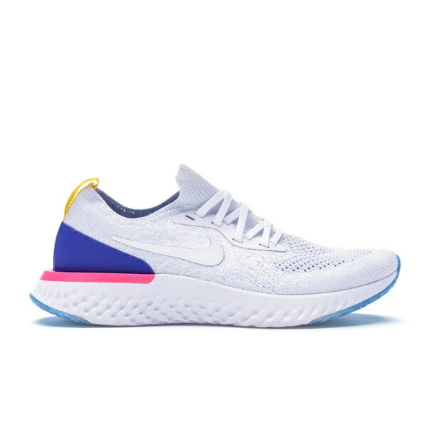 Nike ナイキ レディース スニーカー  【Nike Epic React Flyknit White Racer Blue Pink Blast (Women)】  サイズ US_5.5(22.5cm) White/White-Racer Blue-Pink Blast