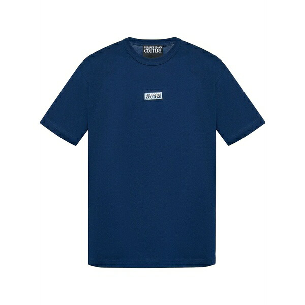 呼びりん探し回る メンズ プルオーバー トップス Logo-patch t-shirt  Blue