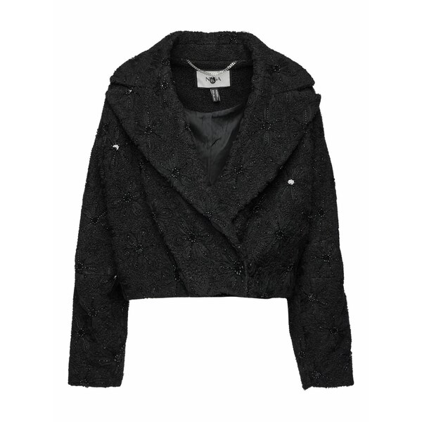 ニッサ レディース 上衣＆上衣 アウター Bead-embellished boucl￡ jacket Black