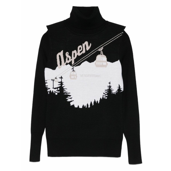 ウィー ノルウェイジャン レディース 編み物\u0026プルオーバー アウター Roll-neck top Black