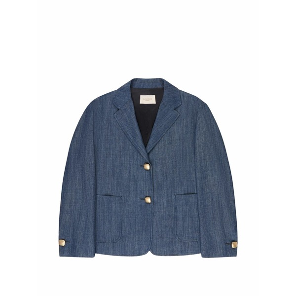 投げること御召しもの レディース 上衣＆上衣 アウター Boxy-fit button-fastening blazer Blue