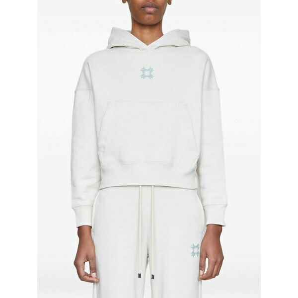 アミリ レディース パーカー・スウェットシャツ アウター Embroidered hoodie White