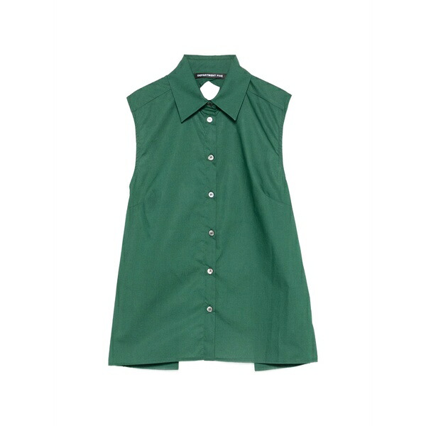 デパートメントファイブ レディース プルオーバー トップス Cut-out sleeveless shirt Green